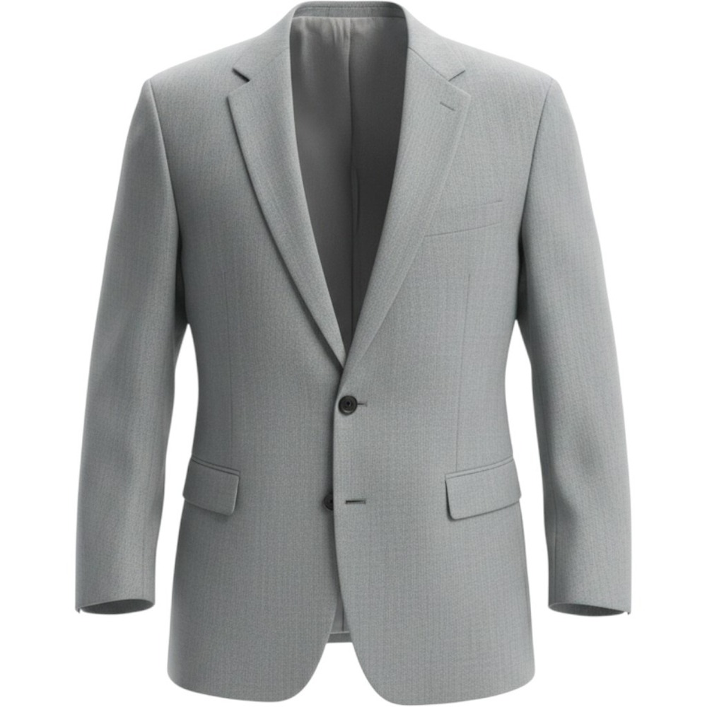 Ralph Lauren Mens 48L Grey Herringbone Wool Bamboo Rayon Blazer Sport Coat